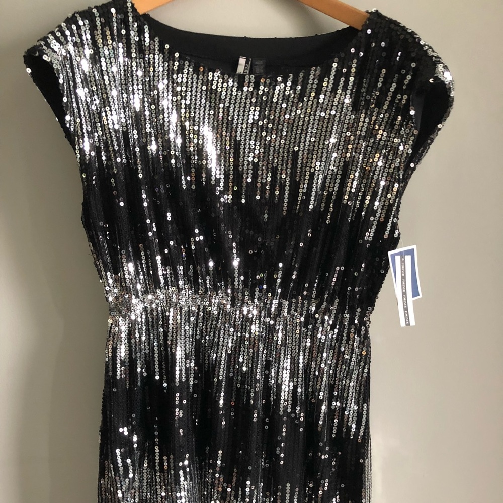 Forever Sequin Dress - Black And Silver - Small